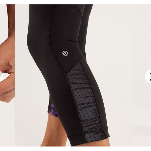 Lululemon Run Reflect Crop Leggings Black Spring Sprung Multi Floral Cropped 4 - Picture 13 of 13